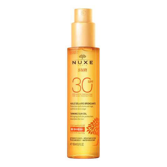 Nuxe Huile Solaire Bronzante Haute Protection SPF30 visage et corps