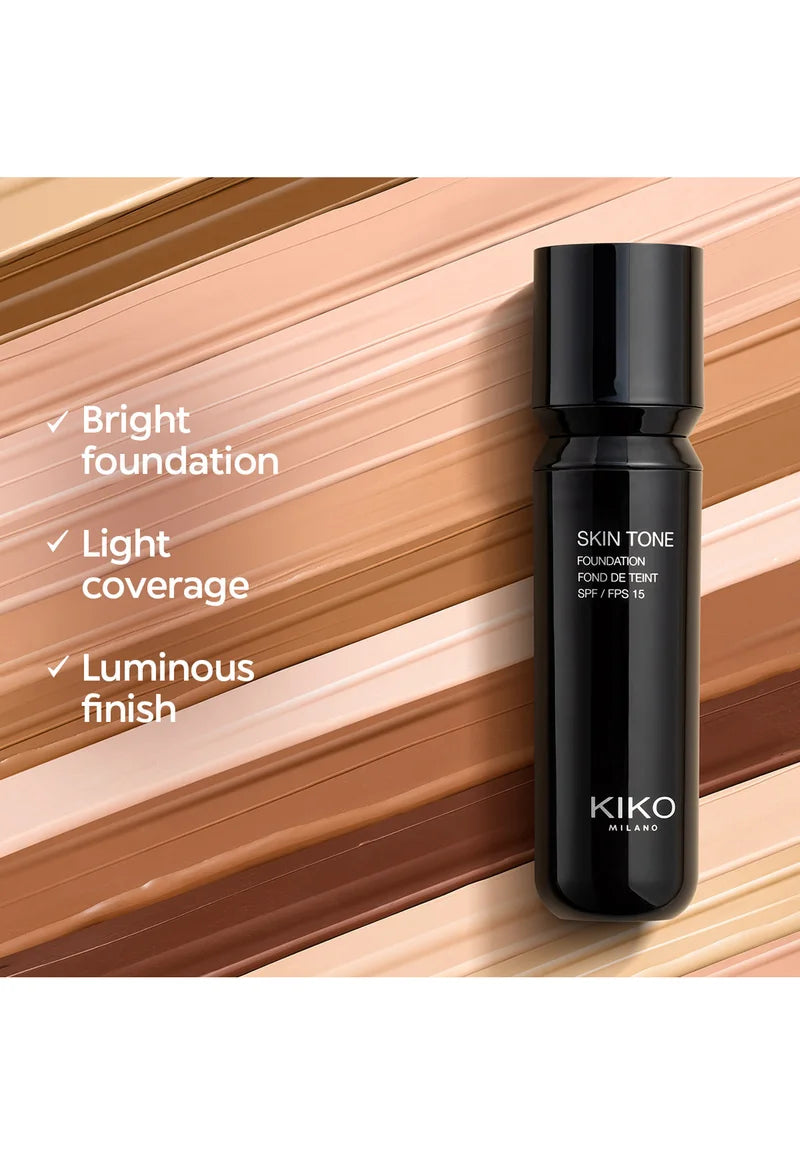 KIKO Milano Fond de teint Skin tone| Fond de teint liquide illuminateur SPF 15